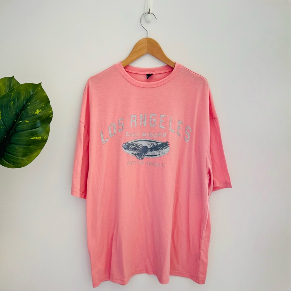 SHEIN | Pink Oversized Graphic Tee Size Medium